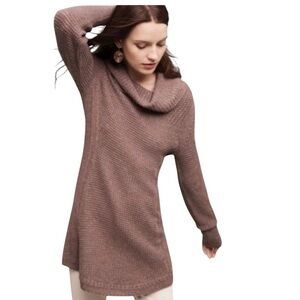 Anthropologie Angel of the North Rosie Cowl Neck Tunic Sweater Brown Size XS